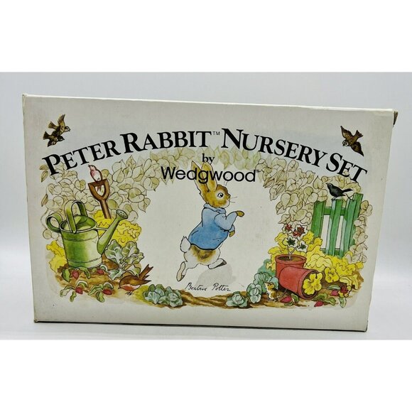 Wedgwood Other - Wedgwood Peter Rabbit 3 Piece Nursery Set Plate Mug Oatmeal Bowl England Ceramic